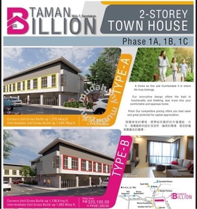 2 storey terrace house (taman billion) sandakan, for sale