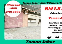 Taman Johor/ Semi D Factory/ For Sale