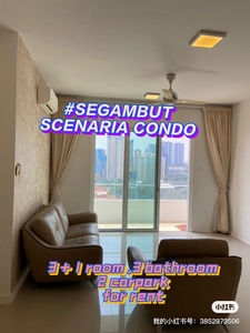 Scenaria condo for rent at segambut sri sinar, partially furnished, 2 carpark