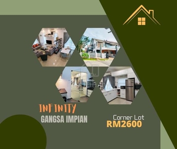 Fully Furnish Corner 2 Sty Teres Gangsa Impian Infinity Batu Berendam