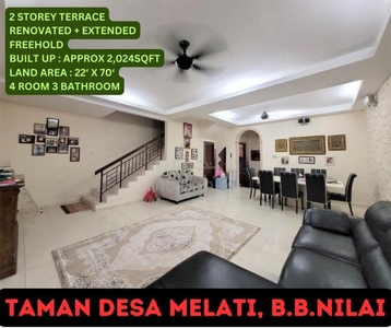 {RENOVATED + EXTENDED} (FREEHOLD) 2 Storey at Desa Melati, Nilai N9