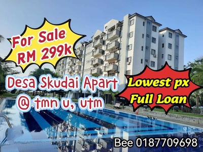 Desa Skudai Apartment @ Taman Universiti , UTM Lowest price Full Loan