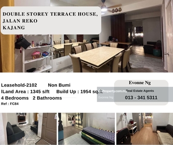 Renovated Furnished Double Storey House For Sale, Jalan Reko, Kajang