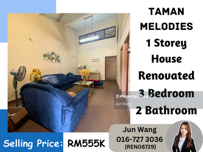 Town Area, Taman Melodies, 1 Storey House 22x70, Renovated, 3 Bedroom