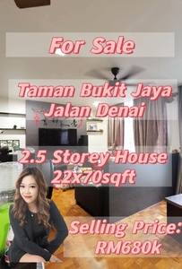 Ulu Tiram, Taman Bukit Jaya, Jalan Denai, 2.5 Storey House, 22x70, 4bed3bath, Taman Bukit Tiram, Puteri Wangsa, Bestari Indah