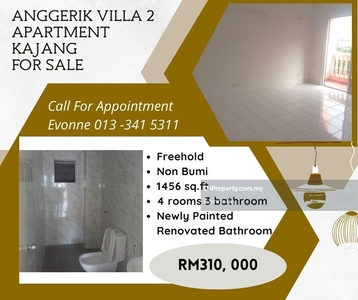 Full Loan Big 1456sq.ft 4r 3b new tiles & bathroom Freehold Kajang
