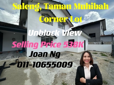 Saleng For Sale / Taman Muhibah / Corner Lot Double Storey Terrace House / Unblock View / New Renovate