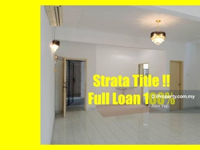 Strata Title / Full Loan 100% / Apartment / Mutiara Subang Bestari