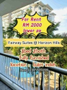 Fairway Suites Horizon Hills Bukit Indah 3 bed fully furnish lower rental