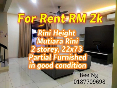 Mutiara Rini Rini Height Skudai 2 Storey Extra Large Partial Furnished For Rent