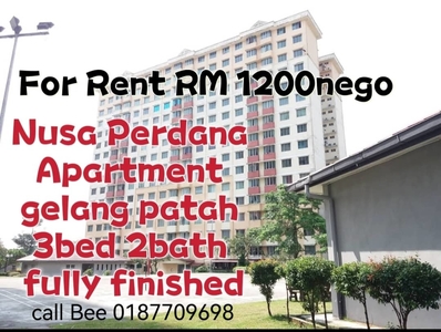 Nusa Perdana Apartment Gelang Patah 3 bed fully furnished for rent