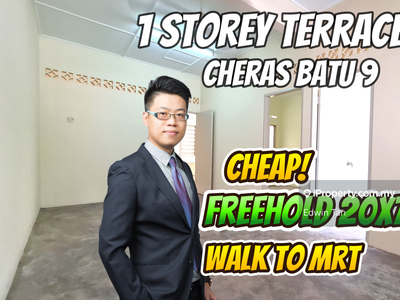 Walk to MRT 1 Sty 20x70 Freehold Suntex Batu 9 Cheras