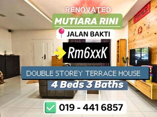 热门区的抢手货就在Johor Bahru Skudai Taman Mutiara Rini Jalan Bakti Double Storey Terrace House For Sale Hot Area FULLY Renovated Condition