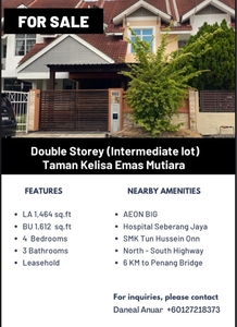 Double Storey 2 storey terrace at Taman Kelisa Emas Mutiara