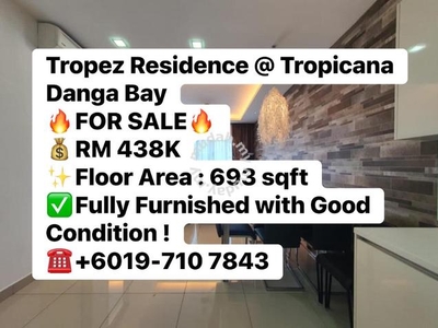 FULLY FURNISHED Tropez Residence Tropicana Danga Bay FOR SALE