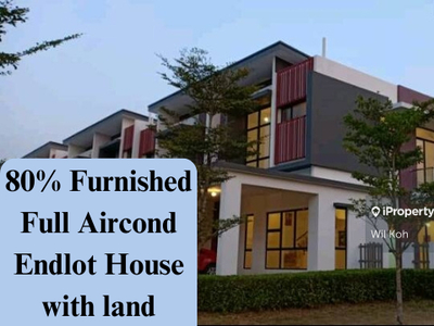 80% Furnished Endlot Double Storey with Land Full Aircond