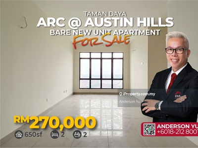 Bare New Unit Apartment @ Arc, Austin Hills, Taman Daya for sale