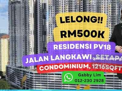 Lelong Super Cheap Residensi Pv18 Condominium 1216sqft Setapak KL