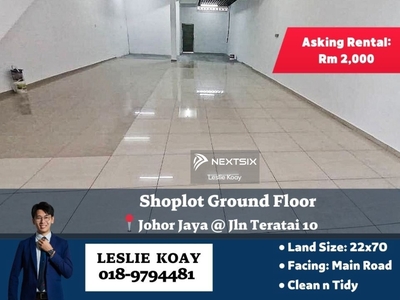 Johor Jaya Teratai Shoplot Ground Floor!! Clean & Tidy Unit. For Rent!!