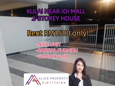 Kulai near ioi mall partial furnish unblock view look new and nice