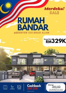 New 1,091 sqft Townhouse 3 Bedroom 2 Bathroom at only RM329K Near Setia Alam