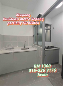 Residensi metro kepong for rent ,partially furnished, washing machine ,fridge ,metropolitan