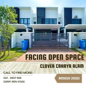 FACING OPEN (Must Buy ) Gated & Guarded 2 Storey House Type Clover at Cahaya Alam Seksyen U12 Shah Alam For Sale