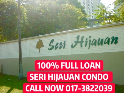 100% Loan Seri Hijauan 1114sf 3r2b Condo, Cheapest