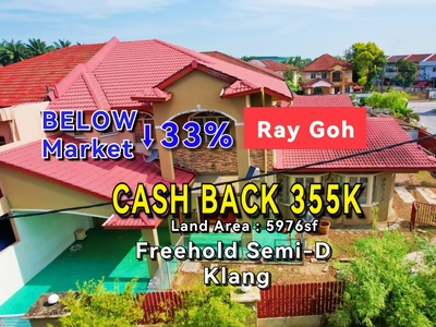 Cash Back 360k, Below Market 33%, Big Land Corner Semi Detached in Klang Taman Mesra