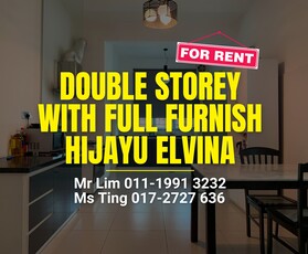 FOR RENT【FULLY FURNISHED+UNIFI】 Taman Hijayu Elvina with 10ft extra Land