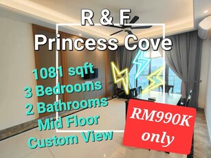 Lowest Price 3 bedrooms for sale at R&F Princess Cove Johor