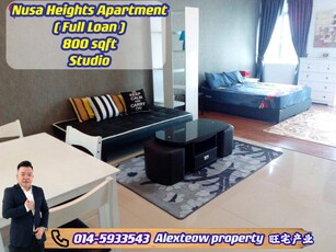 Nusa Heights Apartment Full Loan/ Studio/ 800sqft/ Gelang Patah/ Iskandar Puteri