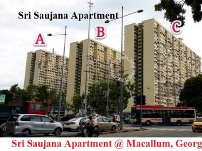 Ref: 9808, Sri Saujana Apartment at Lebuh Macallum, Georgetown near KOMTAR, Penang Bridge