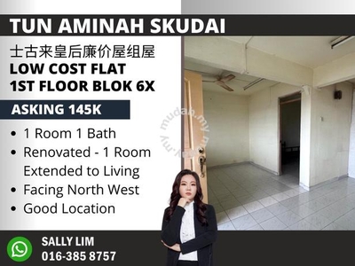 Tun Aminah Skudai Low Cost Flat 1st Floor Renovated Fully Tiles Unit