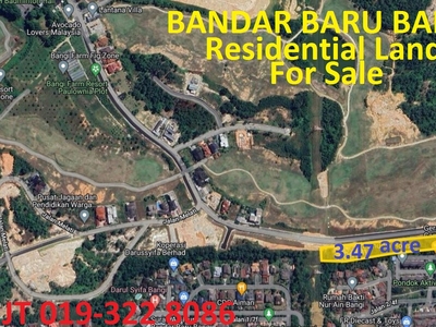 Bandar Baru Bangi Residential Land 3.47 Acre For Sale - Ideal For Residential Villas Development.