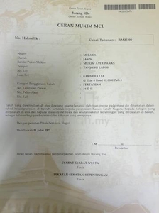 Tanah MCL 2.2 Ekar, Tehel Ayer Panas, Jasin Melaka