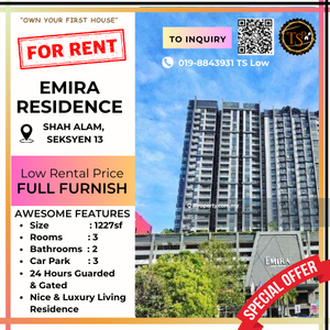 Emira Residence @ Shah Alam Seksyen 13 for Rent