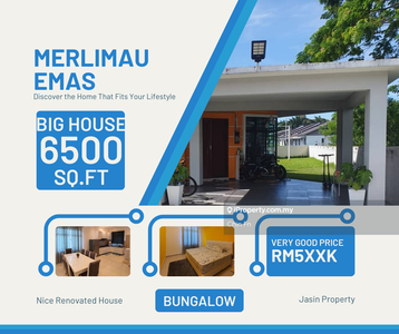Freehold Fully Renovated 1 Storey Bungalow House Merlimau Emas Jasin