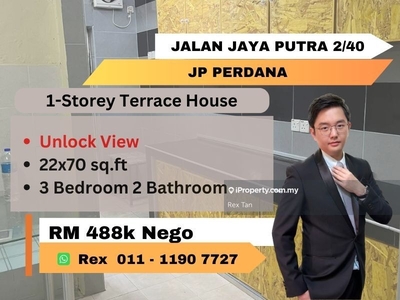 Unblock View 22x70 Single Storey House at Jp Perdana, Johor Bahru, JB