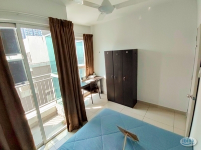 Included Utility Queen Bedroom with Balcony @ Pacific Place | Walking to LRT Ara Damansara