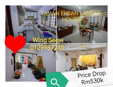 Kepong TAMAN Ehsan Single 1 storey Terrace Landed House for sale Price Drop KL