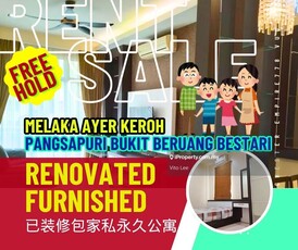 Renovated Furnished Freehold Apartment at Bukit Beruang Ayer Keroh