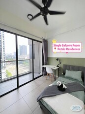 Fully Furnished Single Room with Big Balcony at Petalz Residences, Old Klang Road