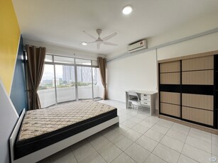 Newly Renovated Fully Furnished Middle Bedroom with Balcony at Bukit OUG Condo, Bukit Jalil Awan Besar LRT Station