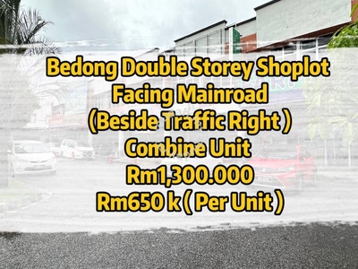 Facing Mainroad 【BEDONG 】Double Storey Shoplot 【2 Unit side By Side】