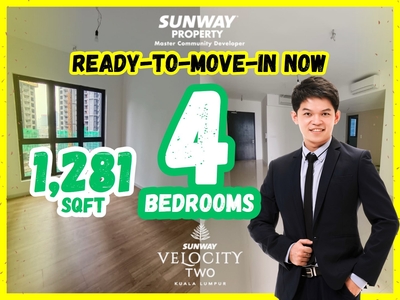 Ready-to-Move-In NOW! 4 BEDROOMS 1,281 sqft. Brand NEW VP Unit @ Sunway Velocity TWO, Cheras, Kuala Lumpur