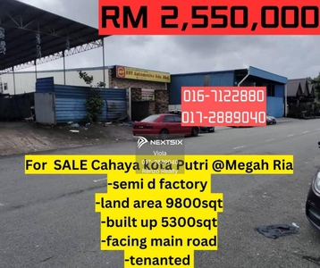 Perindustrian Kota Puteri Jalan Cenderai Facing Main Road Semi Detached Factory For Sale Permas Jaya Plentong Seri Alam