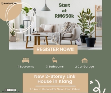 Bayu Homes Taman Saga 3 Klang Freehold (All can buy) Open For sale limited units