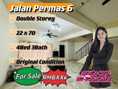 Jalan Permas 6 Double Storey 4BR for Sales