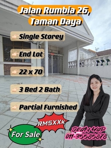 Single Storey Jalan Rumbia 26 Taman Daya for sale